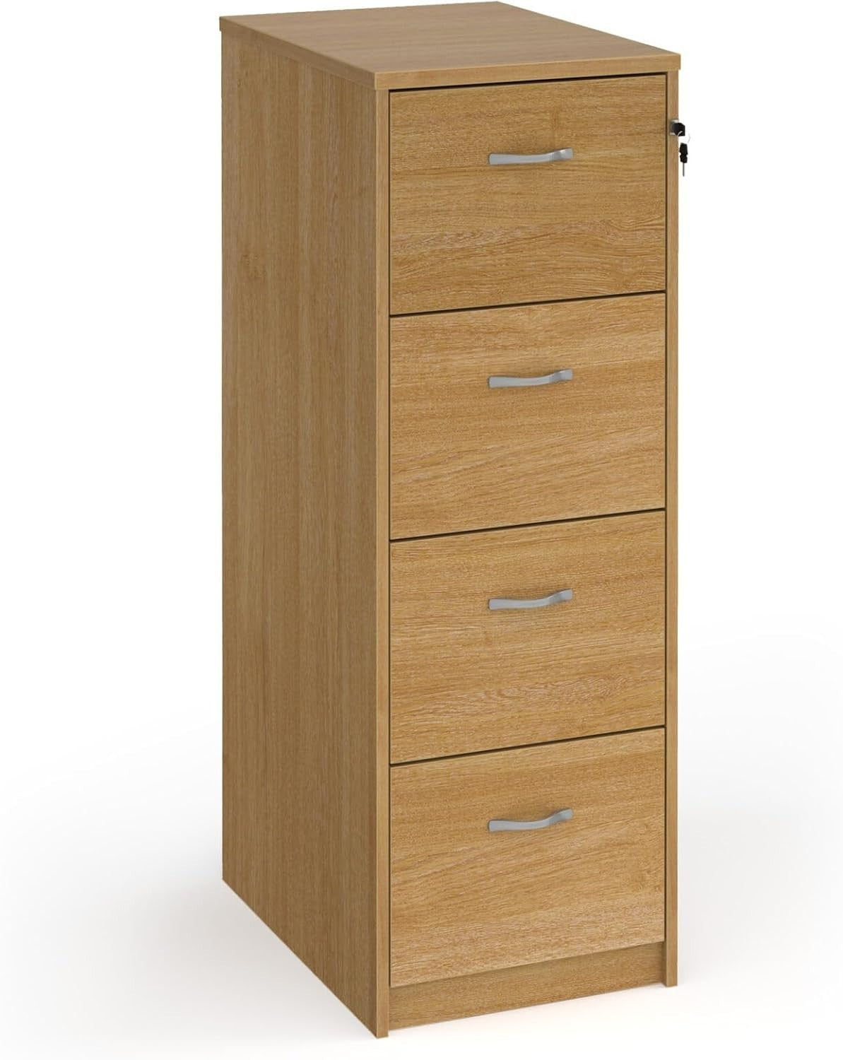 Oak Executive Filing Cabinet 4 Drawer Lockable Foolscap Storage
