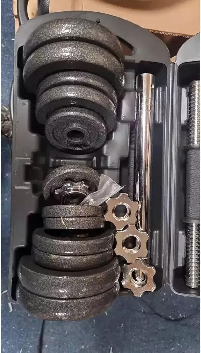 Cast Iron Adjustable Weights Set 15–50kg Spinlock Dumbbell Barbell Home Gym