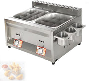 LPG Gas Double Tank Fryer 20L Commercial Stainless Steel Countertop