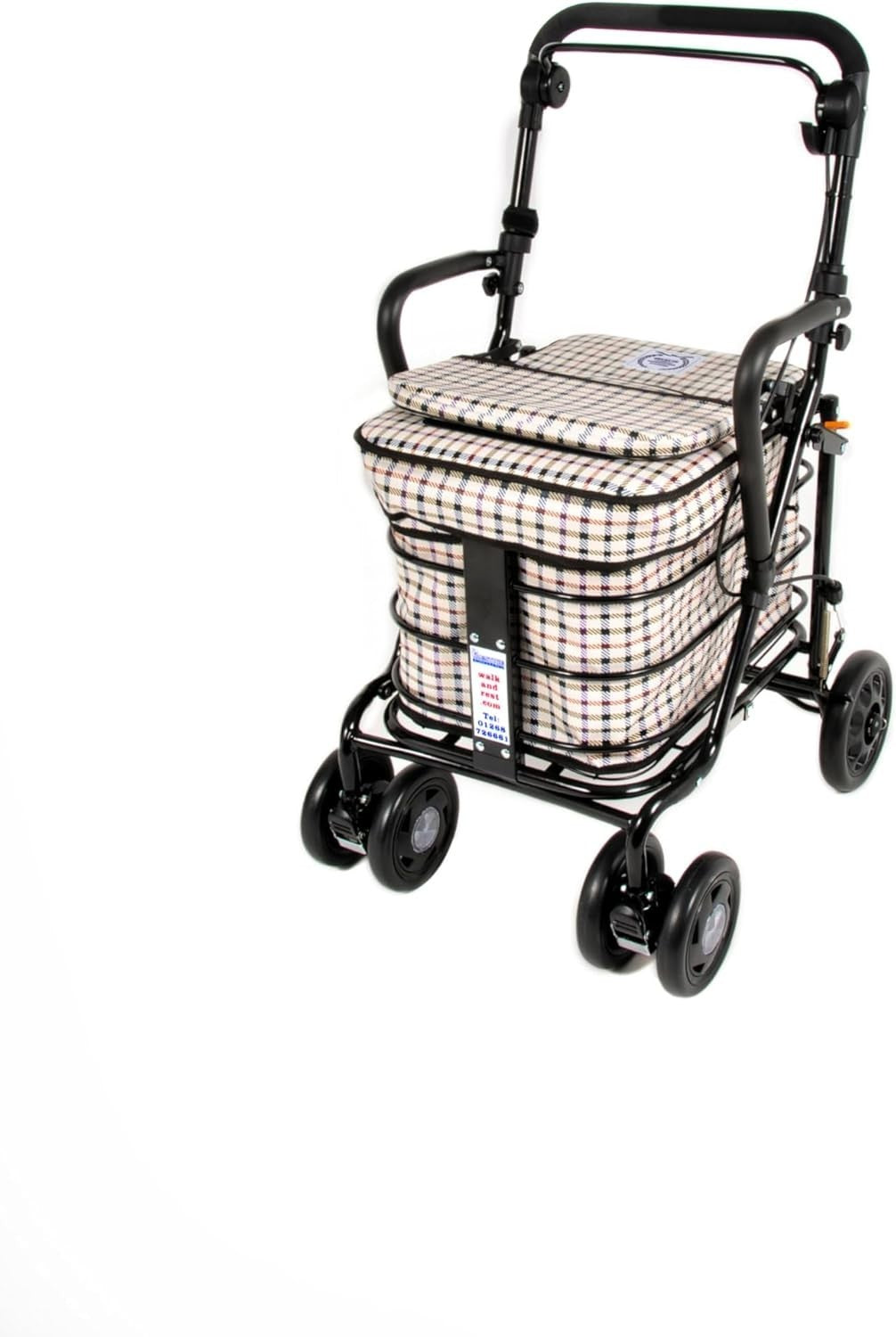 Foldable Mobility Trolley with Seat & Handbrake – UK Fully Assembled
