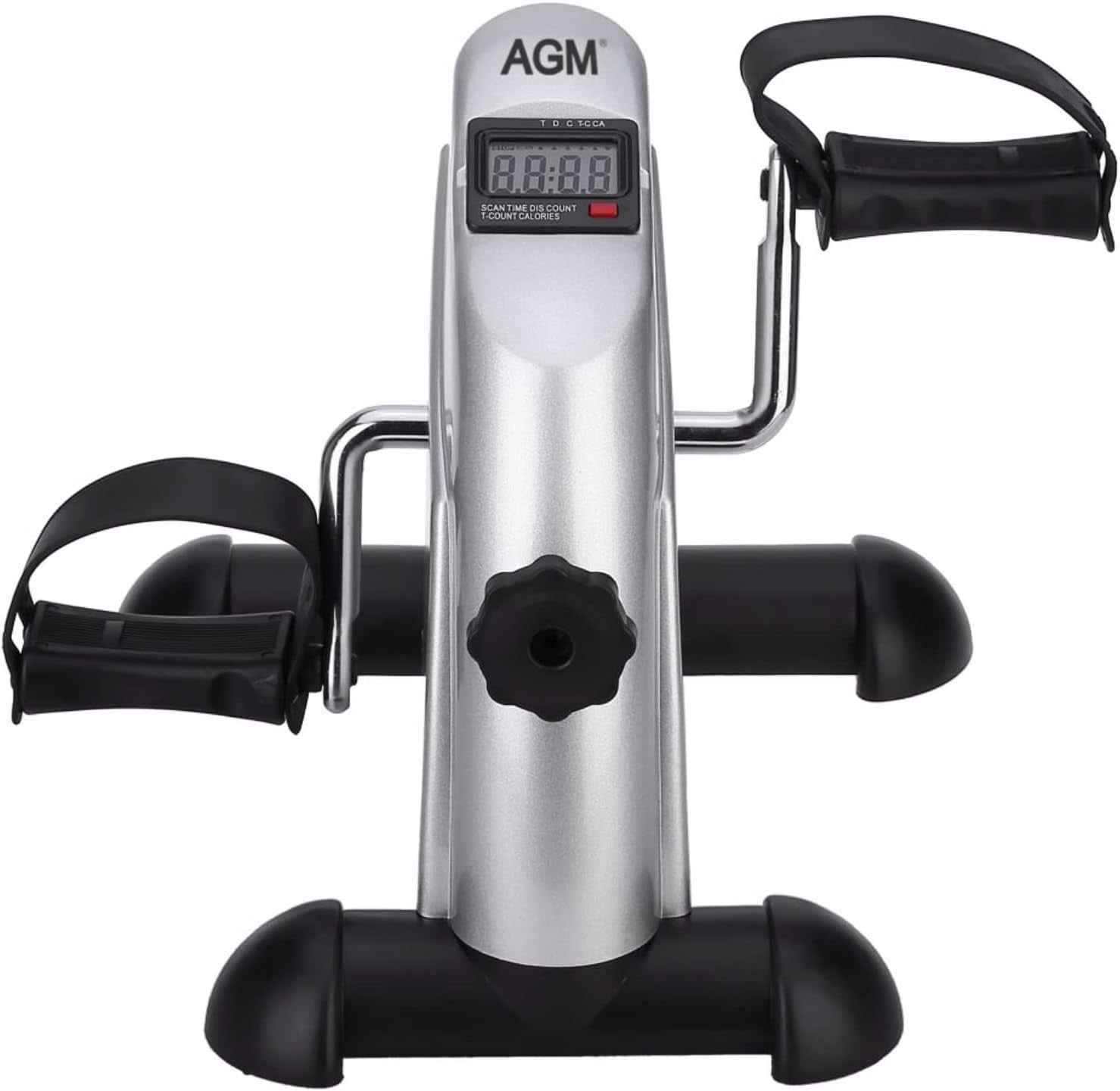 Compact Under-Desk Pedal Exerciser w/ LCD Tracker, Adjustable Straps & Stable