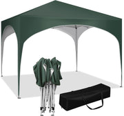 3x3M Pop-Up Gazebo Folding Event Tent Waterproof UV-Protected Green