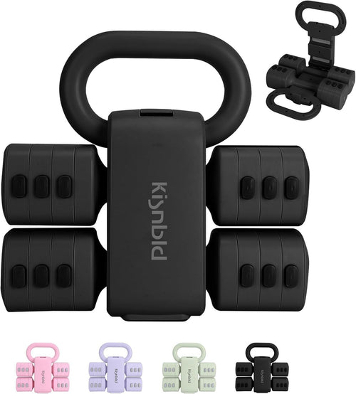 Adjustable Dumbbell & Kettlebell Set 4-in-1 Fast Adjust Hand Weights Home Gym