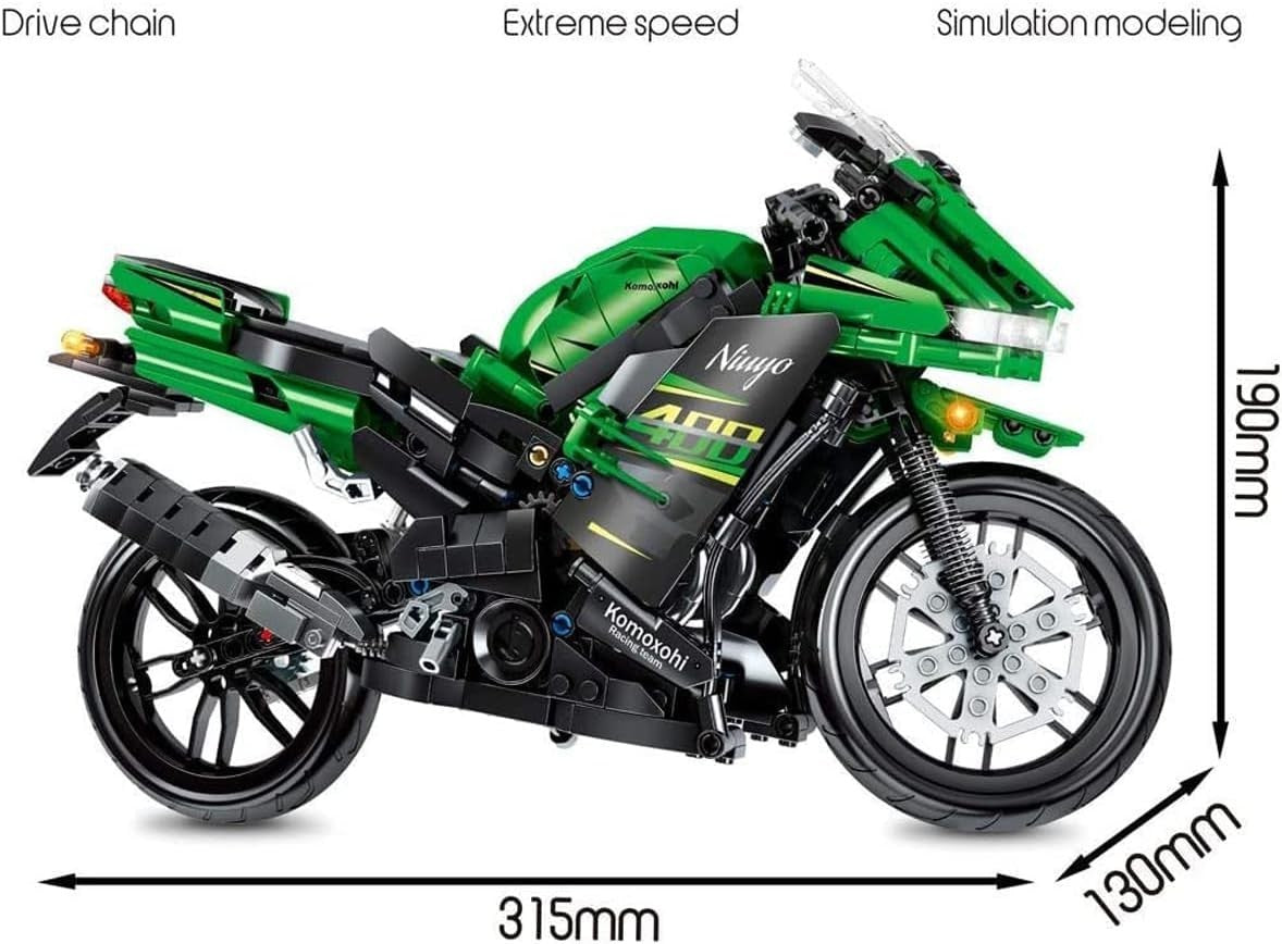 862 Pcs Motorcycle Model Kit, Realistic Design, Easy Build for Kids & Adults