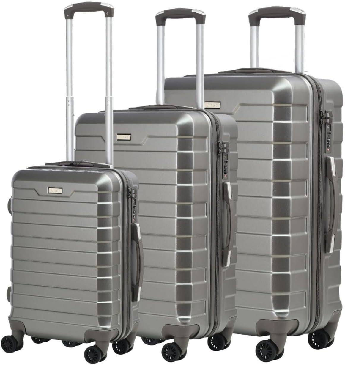 3 Piece Hard Case Luggage Set Lightweight TSA Lock Spinner Wheels