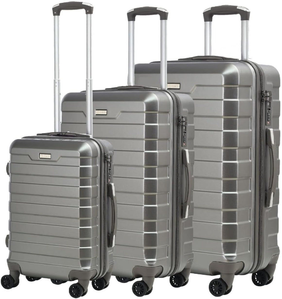 3 Piece Hard Case Luggage Set Lightweight TSA Lock Spinner Wheels