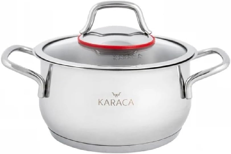 8pc Stainless Steel Induction Cooking Pot Cookware Set with Glass Lids PFOA Free