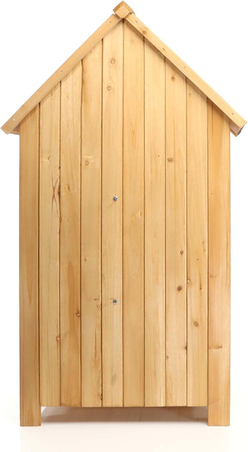 Slim Wooden Garden Cabinet with Bitumen Roof – 137 cm Outdoor Storage