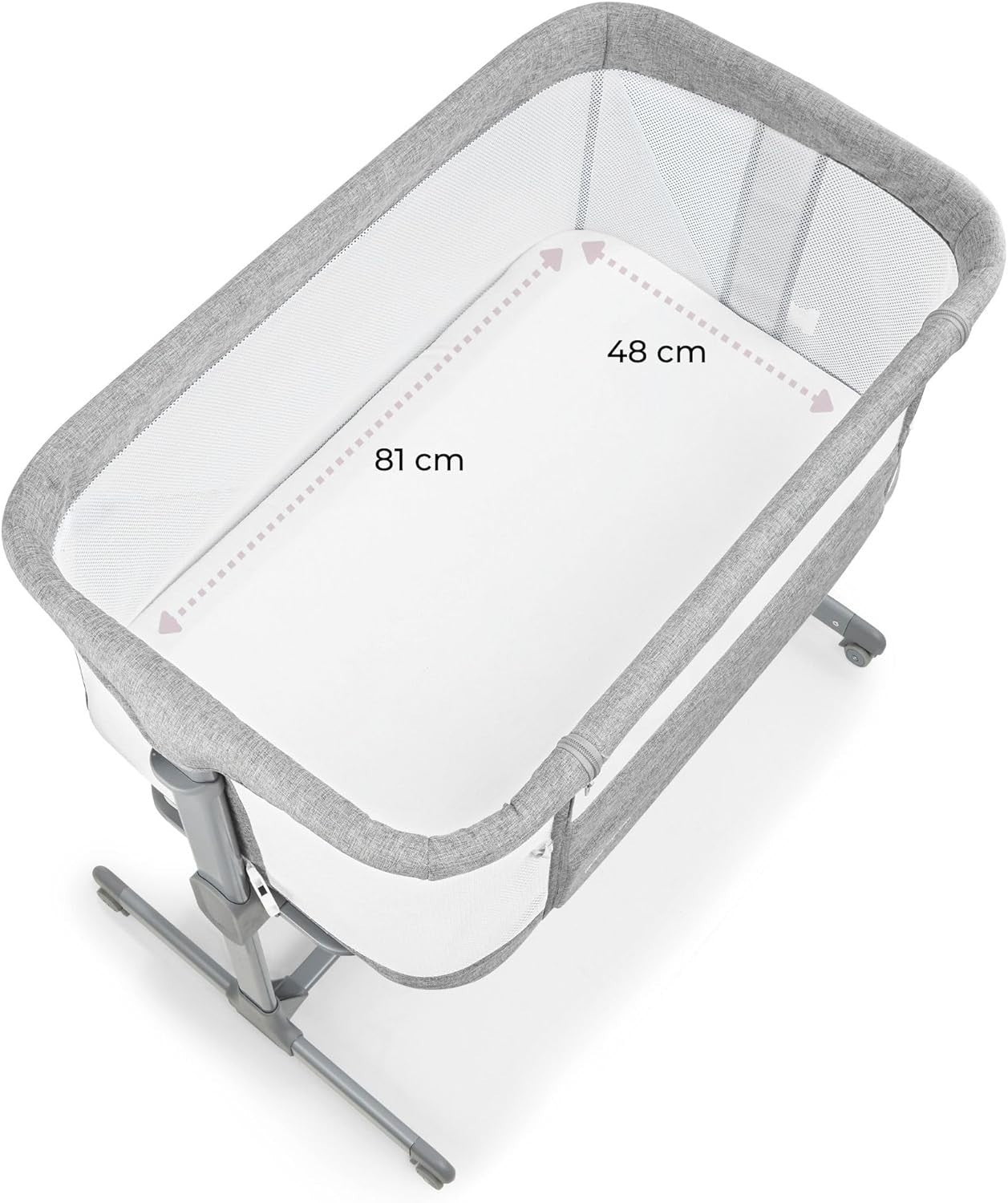 3in1 Baby Bedside Crib Travel Cot with Mattress Adjustable Height & Wheels