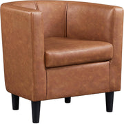 Modern Faux Leather Tub Chair Armchair Accent Sofa Seat Lounge Brown