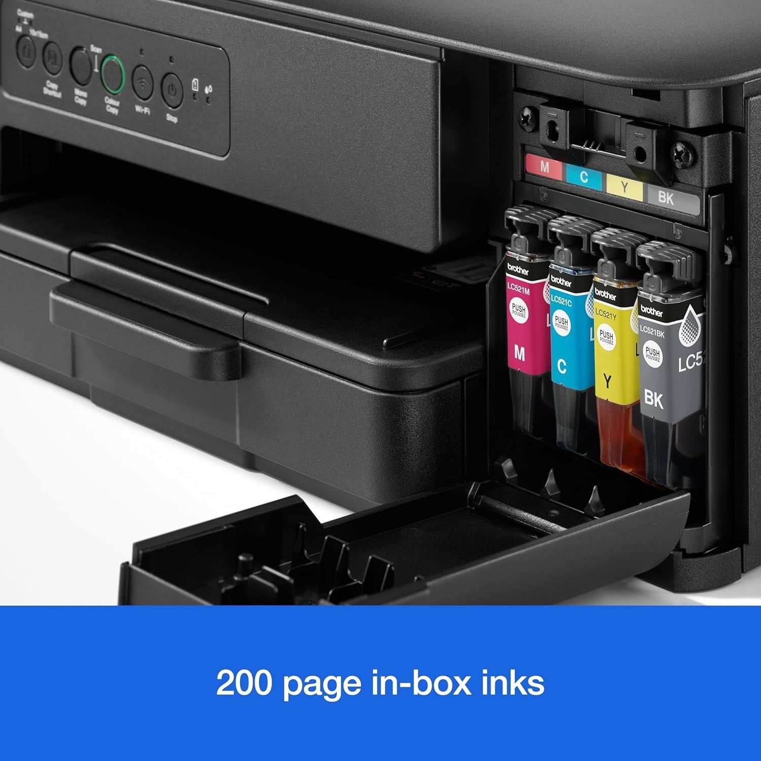 A4 Colour Wireless Inkjet Printer | 3-in-1 | 2-Sided Print | Black