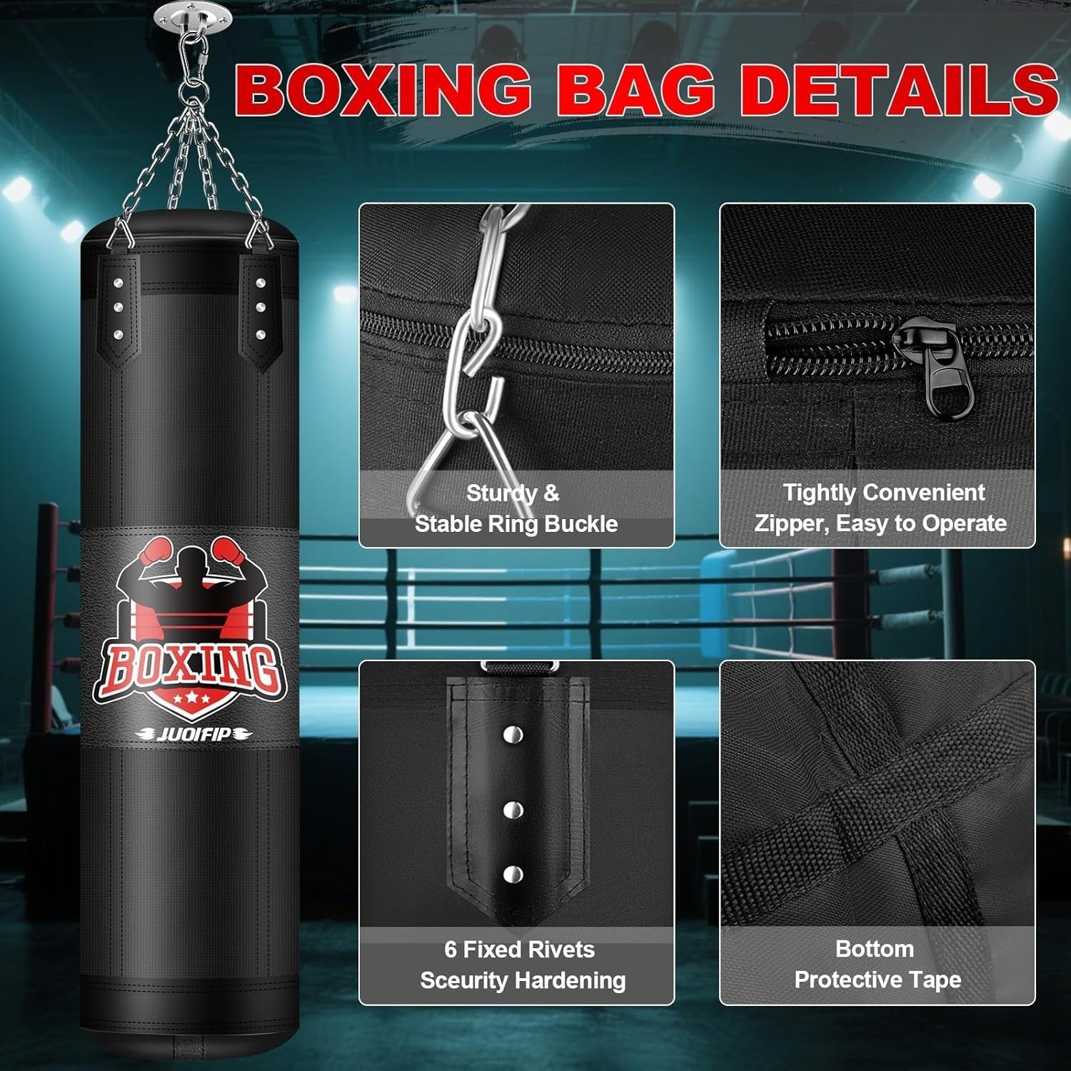 4ft Boxing Punch Bag Set Unfilled MMA Kickboxing Training Kit