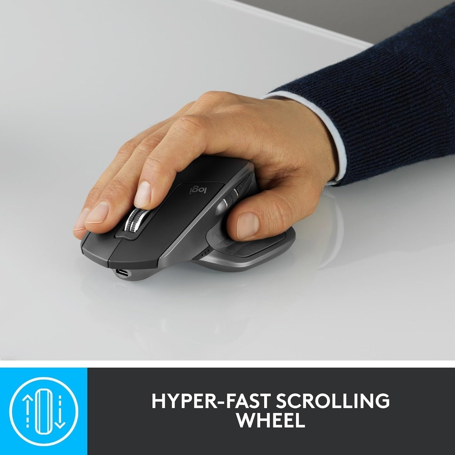 Advanced Bluetooth Wireless Mouse Hyper-Fast Scroll Ergonomic Rechargeable