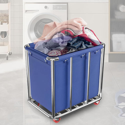 400L Heavy Duty Laundry Trolley on Wheels – Industrial Steel Cart 90×65×80cm