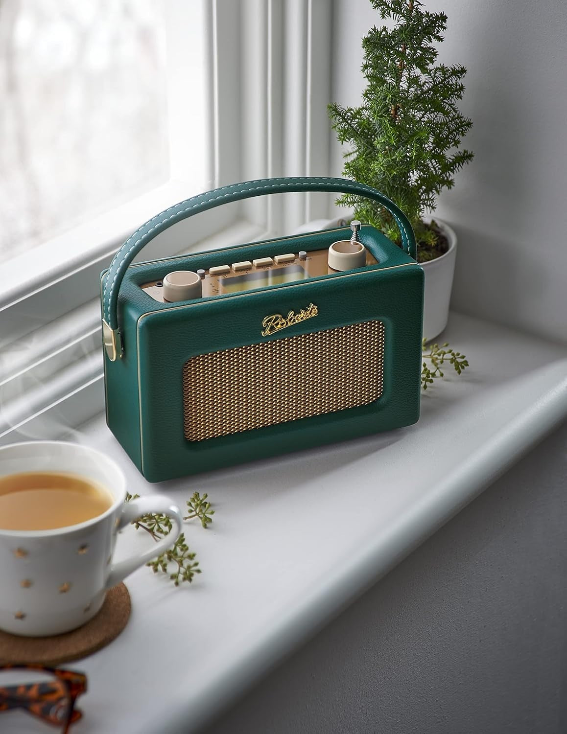 Portable DAB DAB+ FM Radio Bluetooth Retro Dark Green