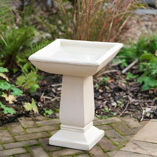 Selbourne 52cm Stone Bird Bath | Tall Free Standing Garden Ornament Decor