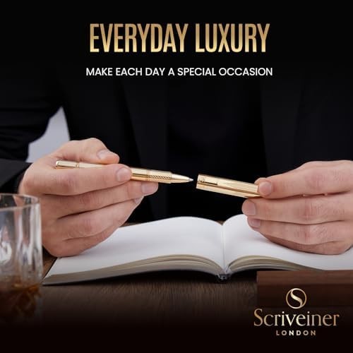 Gold Rollerball Pen Heavy Pocket Pen Luxury EDC Writing Gift Set
