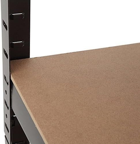 5-Tier Floor-Mount Corner Shelf Rack 180x43x40cm Heavy Duty Steel Black
