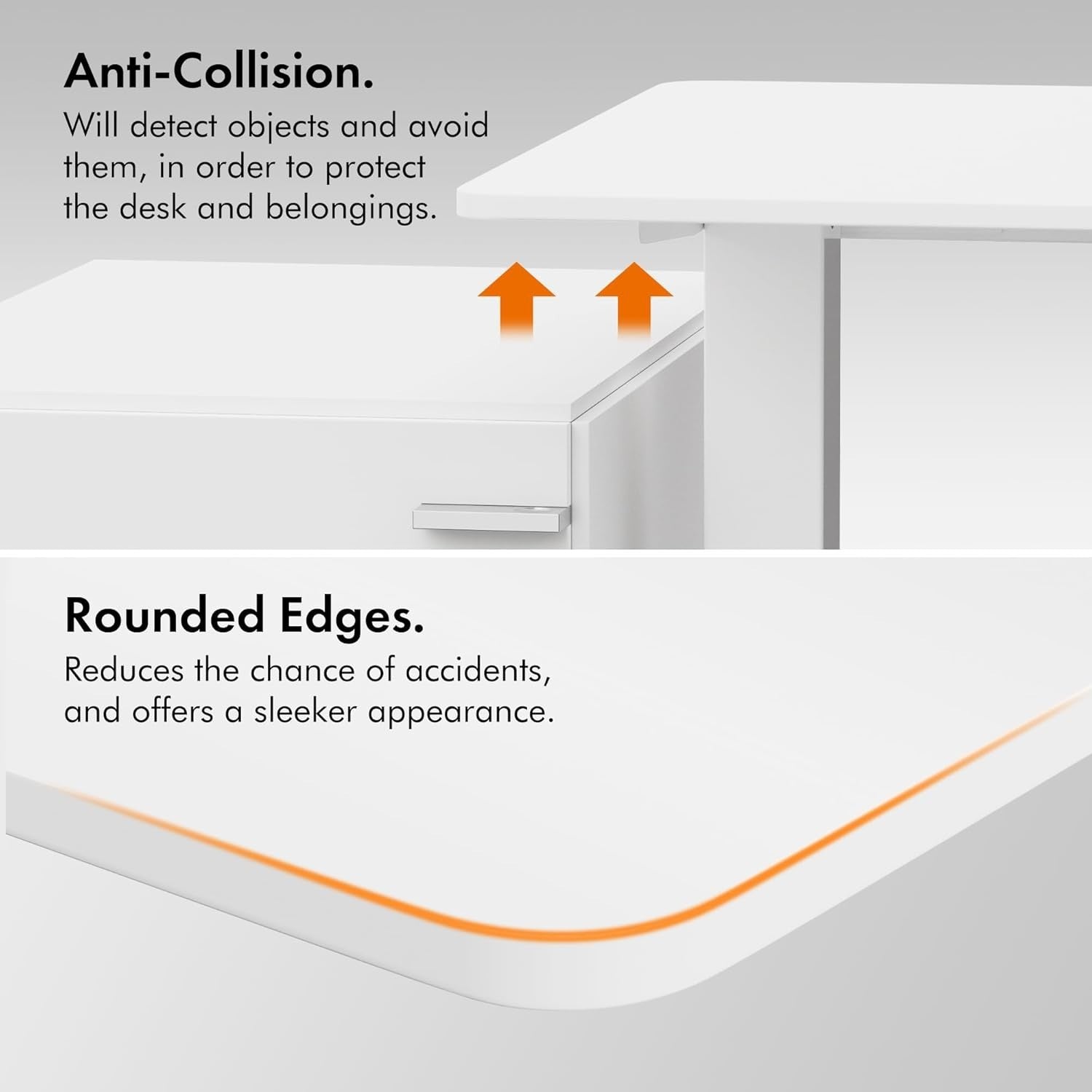 White 100x60cm Electric Standing Desk w/USB-C & Height Memory Control