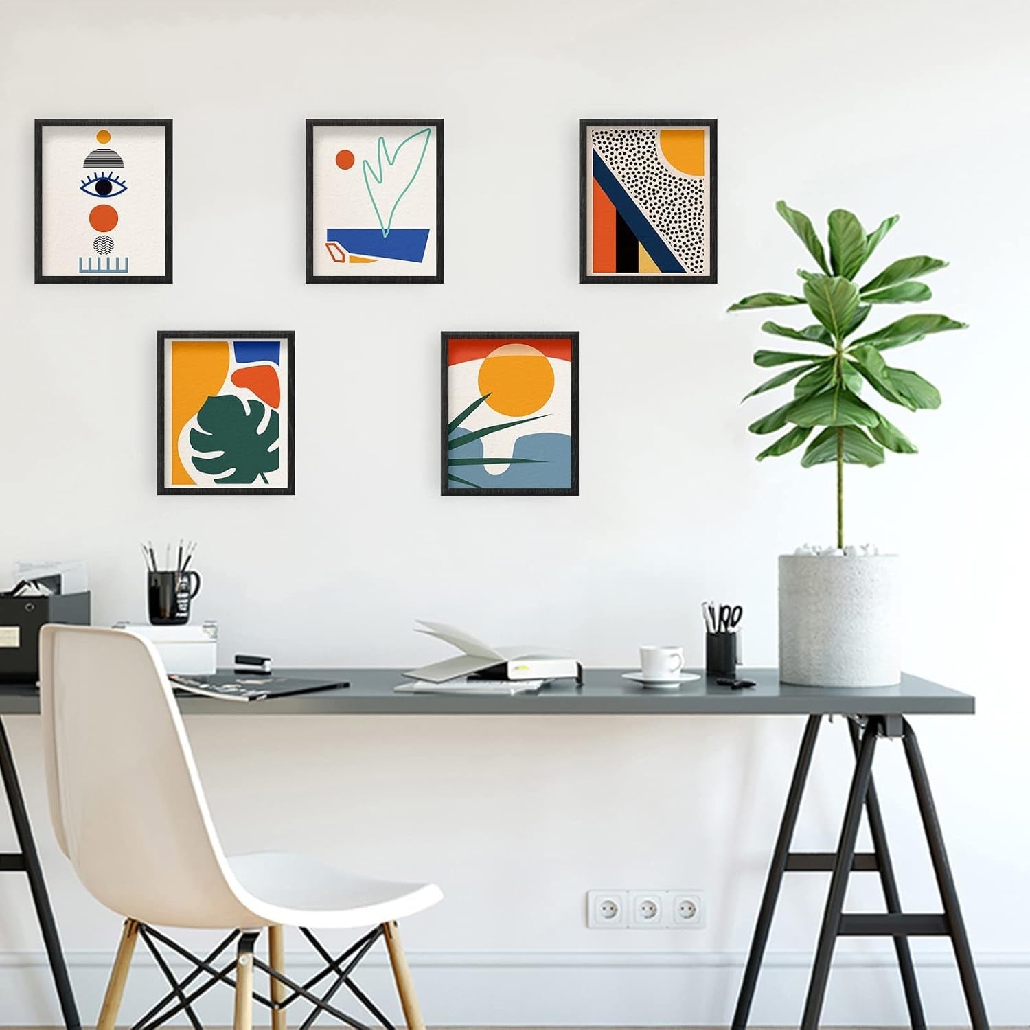 Abstract Wall Art Prints Set of 9 Modern Boho 8x10 Unframed