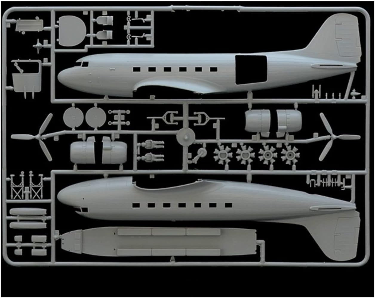 1:72 RAF C-47 Skytrain Military Aircraft Kit – Large Scale, Unpainted Build