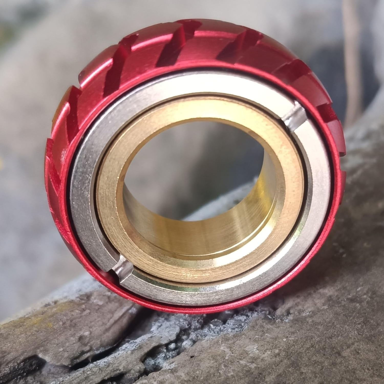 Red Magnetic Fidget Ring Stainless Steel Haptic Stress Relief EDC