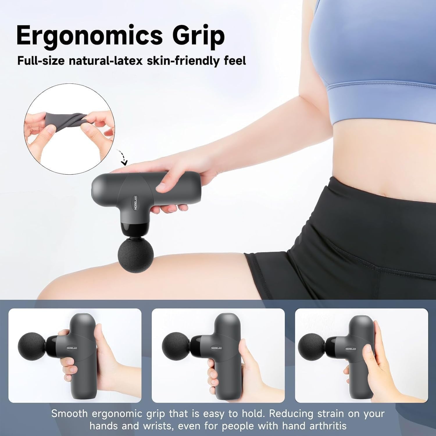 Mini Deep Tissue Massage Gun Portable Percussion Muscle Relief 6 Heads