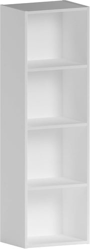 4 Tier White Wooden Cube Bookcase Small Storage Shelf for Living Room Office