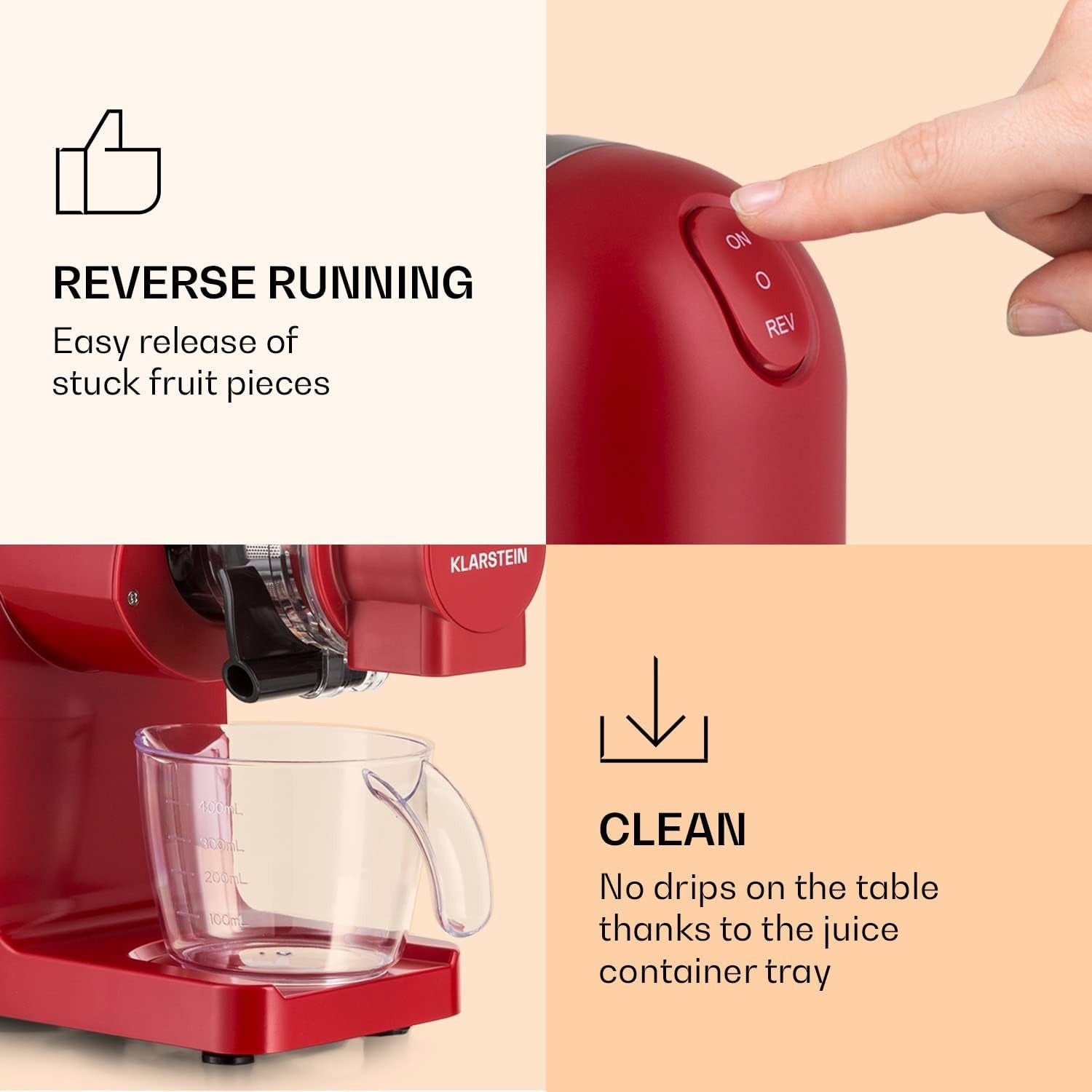Slow Juicer 200W Vertical Cold Press Quiet Motor BPA Free Easy Clean