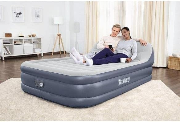 Queen Airbed 89"x60"x33" Inflatable with SleekFlow Headboard & Pump