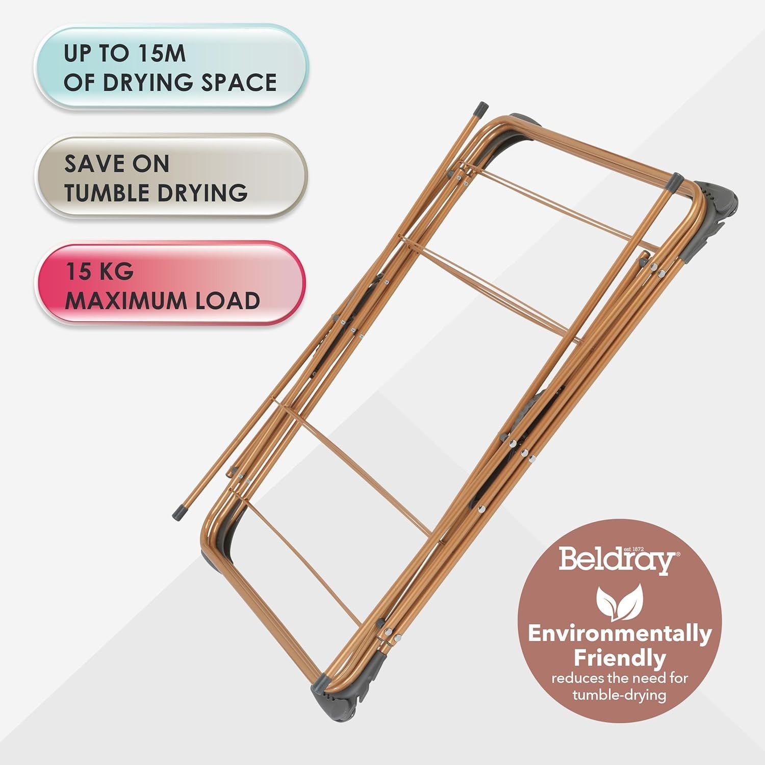 3 Tier Clothes Airer Folding Laundry Drying Rack Compact Indoor Stand