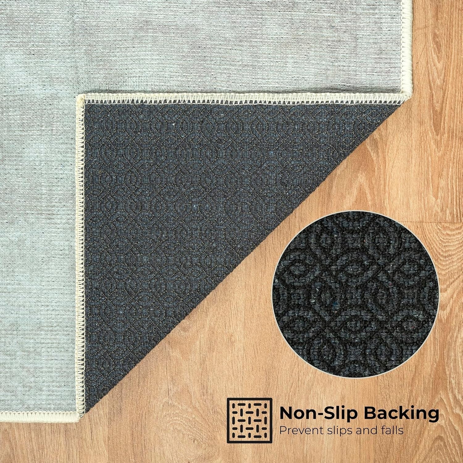 Large Washable Rug 200x290cm Retro Blocks Non-Slip Soft Area Carpet Living Room
