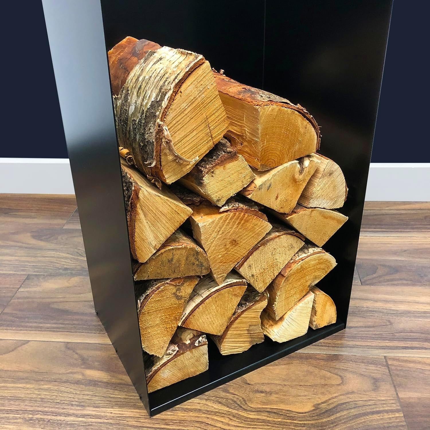 Extra Wide Indoor Firewood Log Holder - Heavy Duty Steel, Tall & Durable