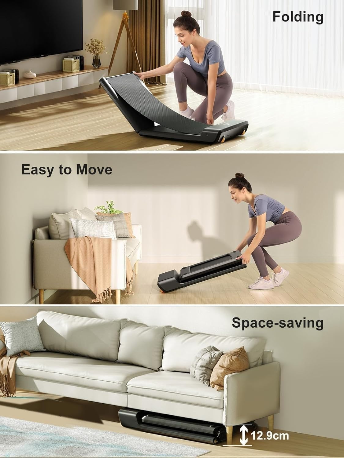 Compact Foldable Treadmill for Home & Office | Under Desk, Quiet, Portable