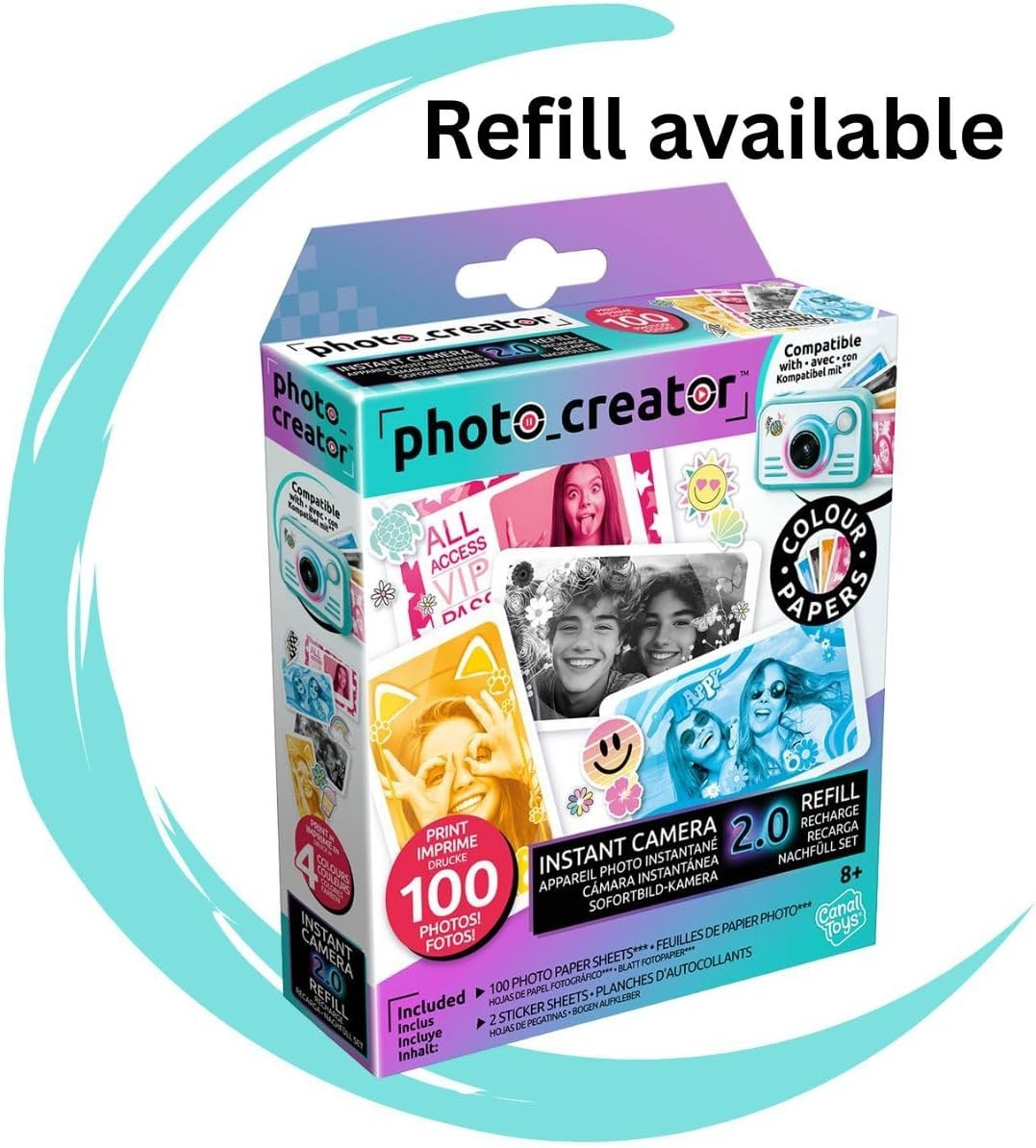 Kids Instant Print Camera 32MP Touchscreen Selfie Camera 100 Photos