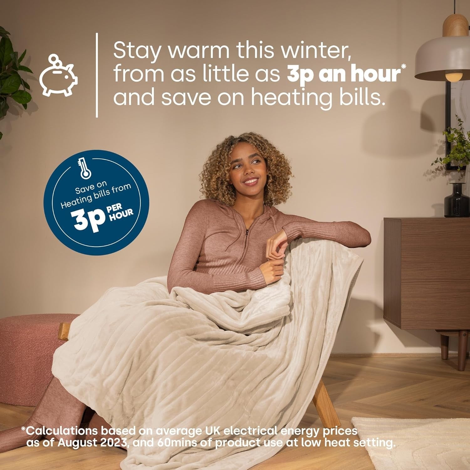 Electric Heated Throw Blanket 9 Heat Settings Timer Soft Fleece 160x130cm