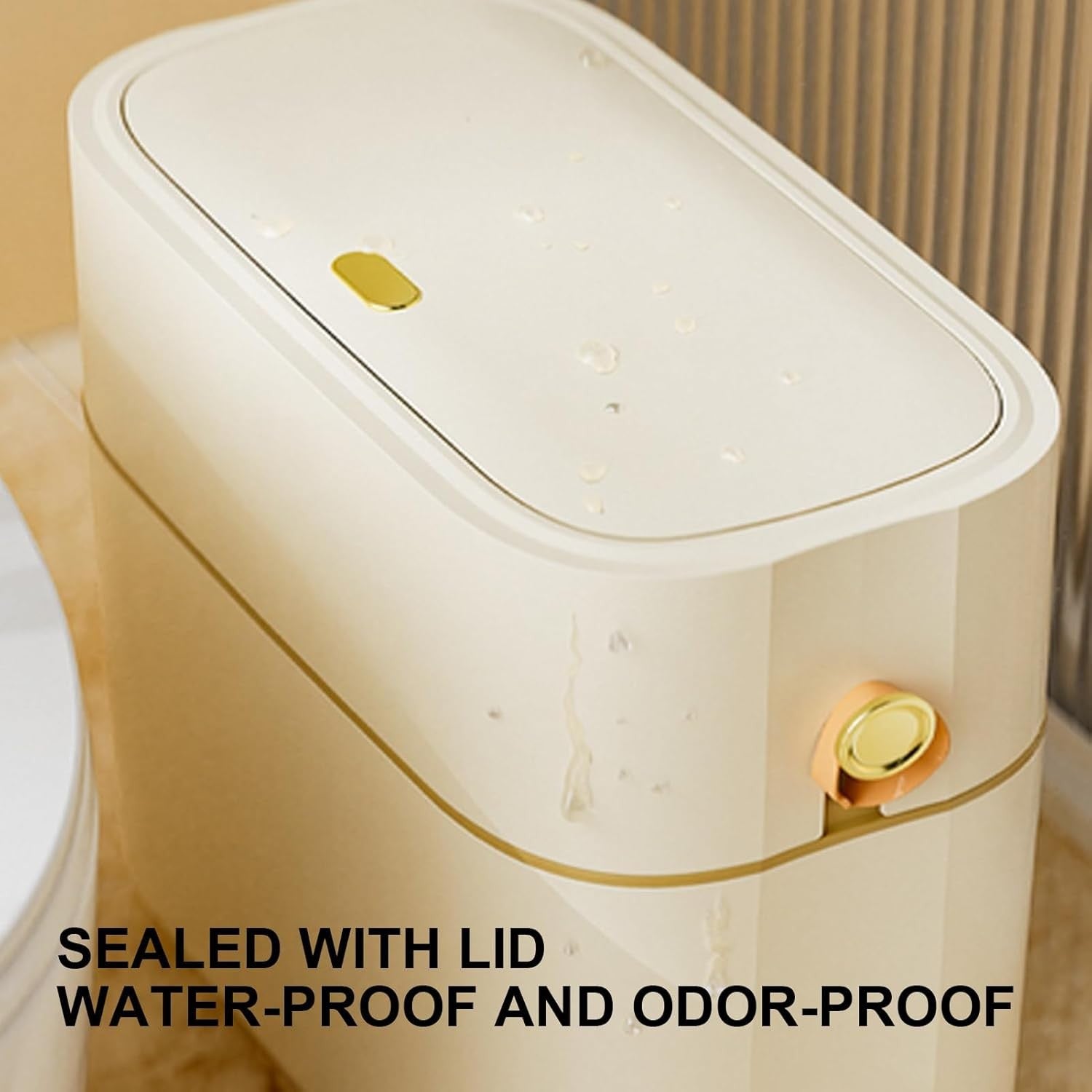 Touchless 8L Slim Bathroom Trash Can Auto Drawstring Odor Seal