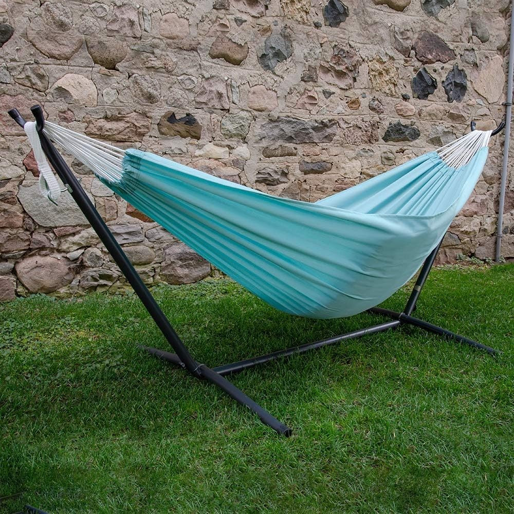 Double Hammock with Stand – 280cm Polyester Frame, 2 Person Outdoor Relax Bed