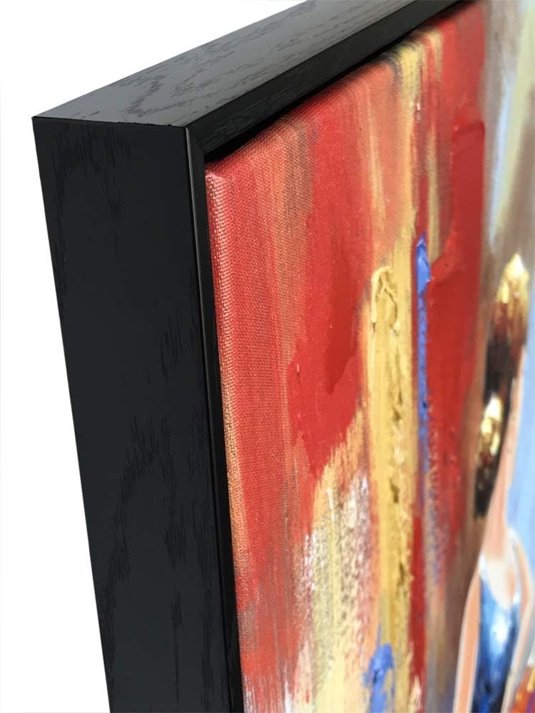 Black Framed Abstract Dancing Canvas Wall Art Ready to Hang