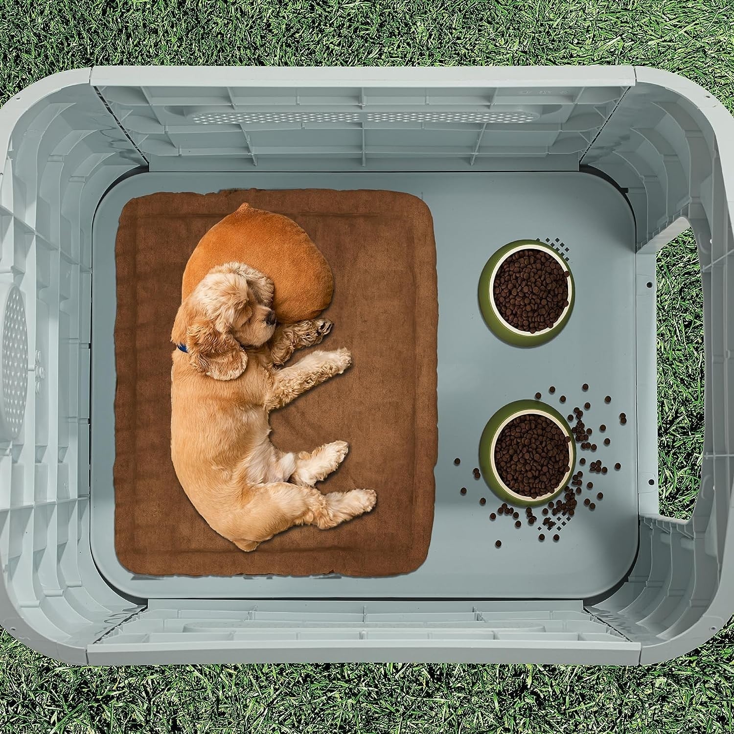 Adjustable Sunroof Small Dog Kennel | Indoor Outdoor Ventilated 75x59x66cm