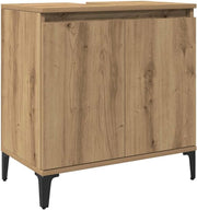 Artisan Oak Bathroom Sink Cabinet | 58x33x60cm Modern Vanity with Metal Legs