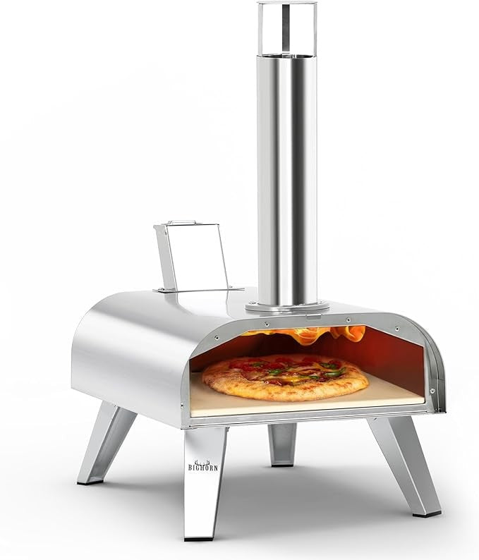 12" Outdoor Wood Pellet Pizza Oven – Stainless Steel Portable Pizza Maker