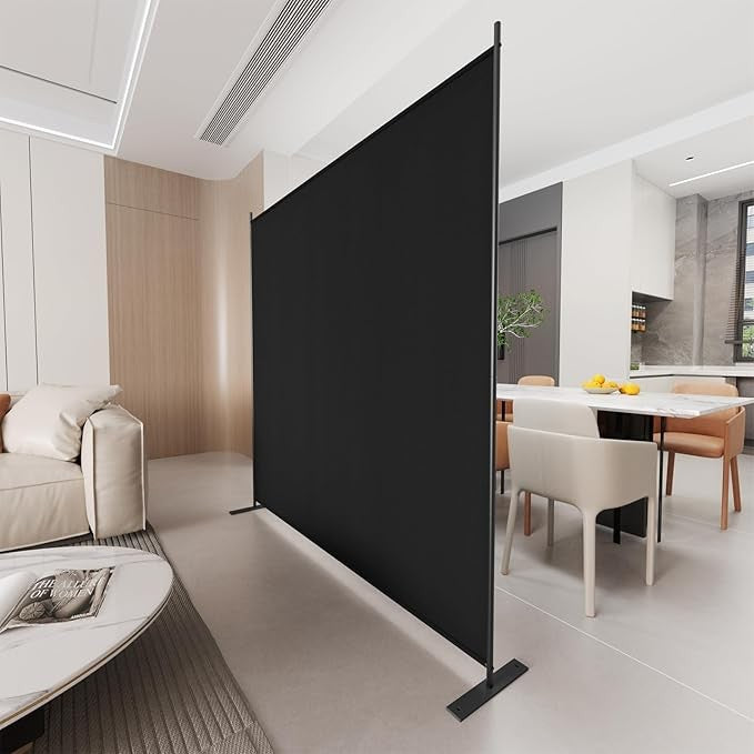6FT Folding Room Divider Black Privacy Screen Partition Wall Office Home