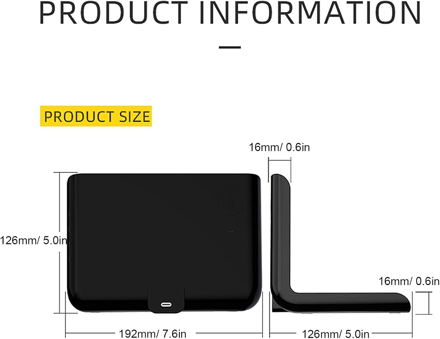Black Wireless Charger Alarm Clock Qi Phone Charging Digital Display