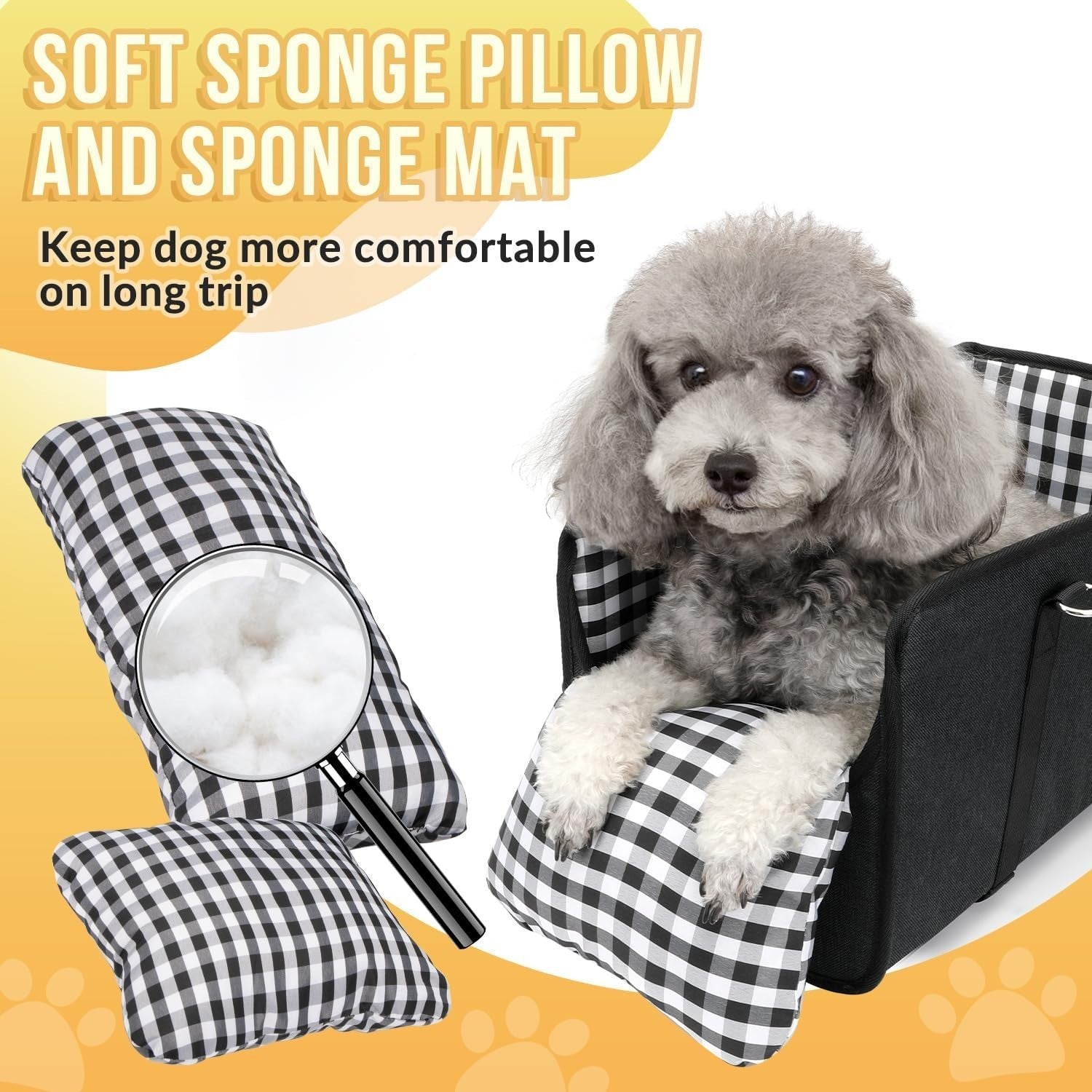 Console Dog Car Seat Booster Carrier Safety Belt Travel Bed Small Puppy