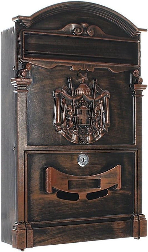 Wall Mounted Lockable Mailbox Secure Post Box Large Slot Weatherproof Steel