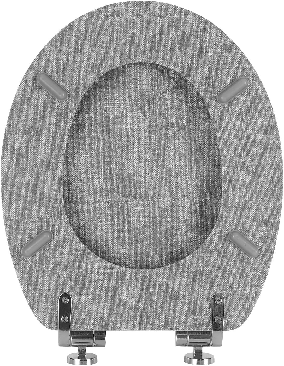 Wooden Toilet Seat Soft Close MDF Heavy Duty Standard WC 43.8x37.8cm Decorative