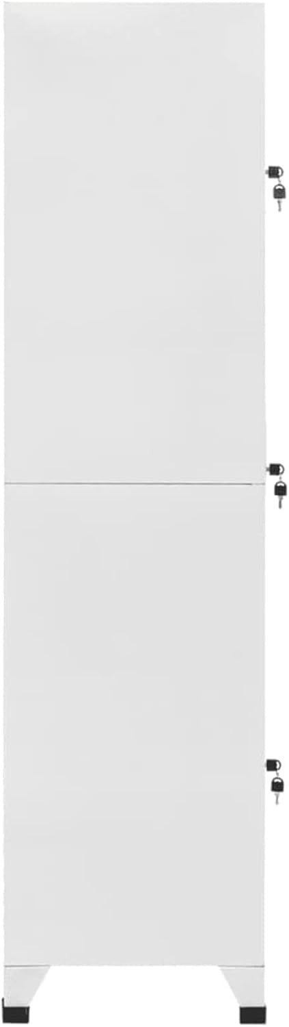 3 Door Metal Locker Cabinet Lockable Steel Storage Cupboard Office Gym 180cm