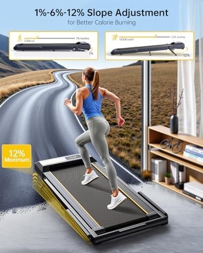 12% Incline 4in1 Folding Treadmill 16kmh Under Desk Walking Pad 130kg LED APP