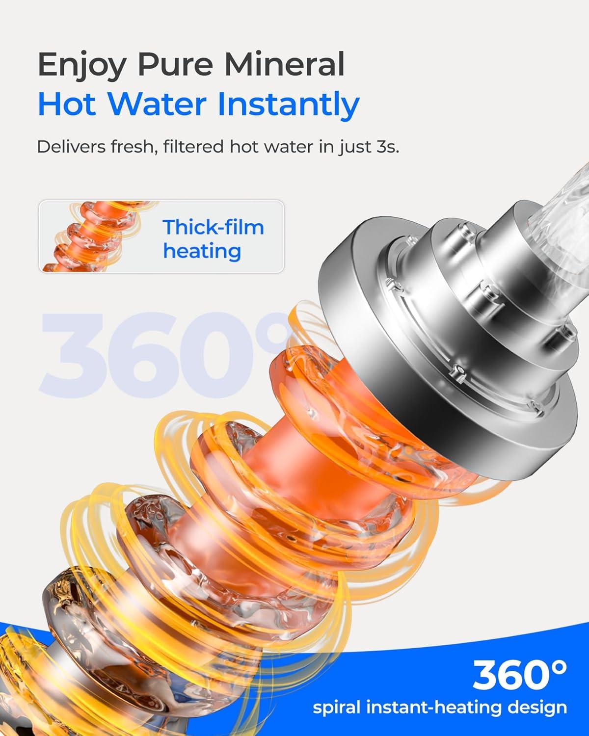 Reverse Osmosis Hot Water Dispenser UV Mineralised Countertop Filter